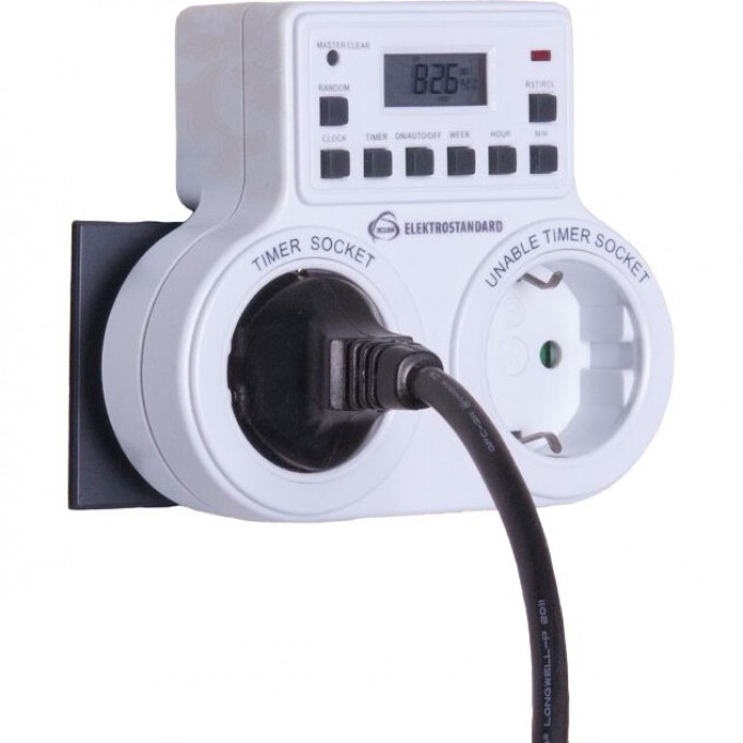 Розетка-таймер ELEKTROSTANDARD 16A X2 IP20 TMH-E-5 белый a026138 Розетка-таймер ELEKTROSTANDARD 16A X2 IP20 TMH-E-5 белый a026138