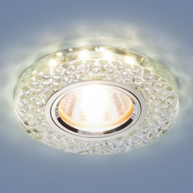 Точечный светильник ELEKTROSTANDARD 2140 MR16 SL с LED подсветкой, зеркальный/серебро a033626 Точечный светильник ELEKTROSTANDARD 2140 MR16 SL с LED подсветкой, зеркальный/серебро a033626