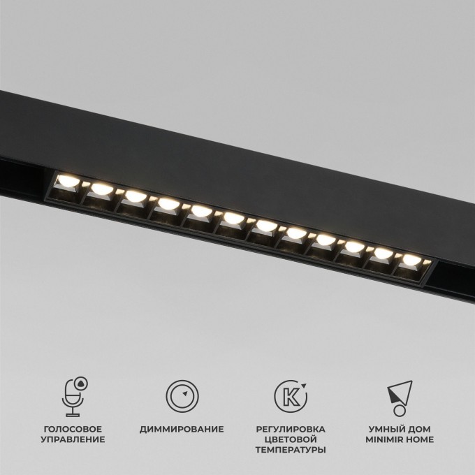 Умный трековый светильник ELEKTROSTANDARD SLIM MAGNETIC 12W 2700-6500K Dim SL02 (черный) a066584 Умный трековый светильник ELEKTROSTANDARD SLIM MAGNETIC 12W 2700-6500K Dim SL02 (черный) a066584