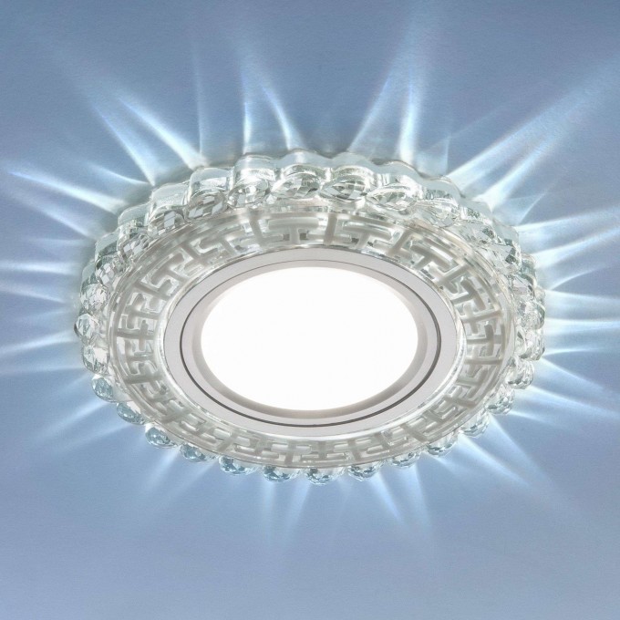 Встраиваемый светильник ELEKTROSTANDARD 2217 MR16 CL с LED подсветкой, прозрачный a041512 Встраиваемый светильник ELEKTROSTANDARD 2217 MR16 CL с LED подсветкой, прозрачный a041512